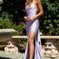 Sexy Sheath Spaghetti Strap Backless Satin Long Prom Dress With Slit SH1571