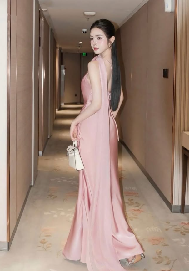Elegant Sheath One Shoulder Pink Satin Long Prom Dress Party Dress SH4667
