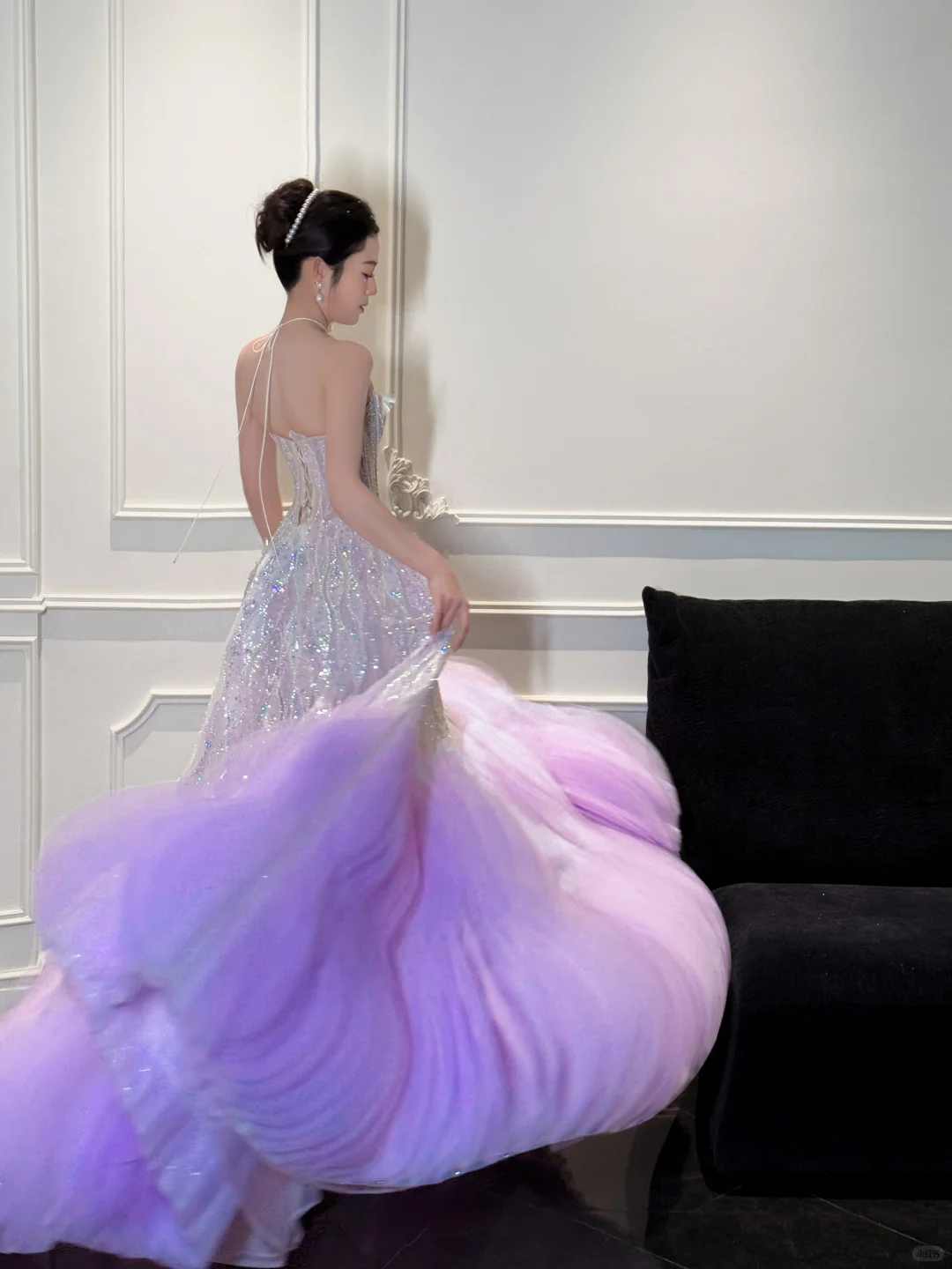 Stunning Ball Strapless Sequin Purple Tulle Long Prom Dress Party Dress SH4689