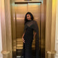 Navy Blue Elegant Sheath V Neck Satin Chiffon Prom Dress Wedding Guest Dress SH5322