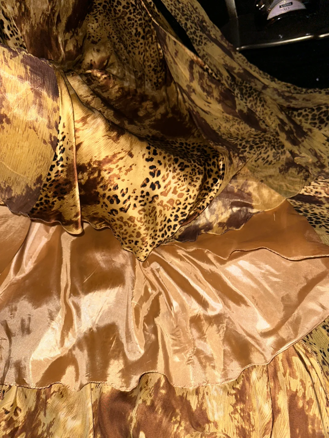 Sexy Leopard Print Satin Chiffon Prom Dress Party Evening Dress SH6000