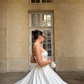 Simple White A Line Strapless Corset Satin Prom Dress Evening Dress SH6603