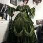 Green Exquisite Ball Gown Off the Shoulder Velvet Long Party Dress Prom Dress SH3594