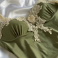 Vintage Sage Green Mermaid Chiffon Satin Tea Length Party Dress Prom Dress SH5470