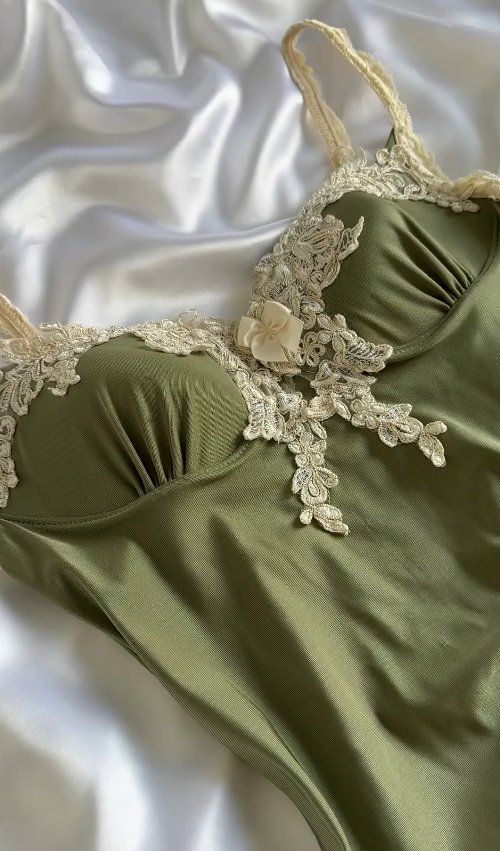 Vintage Sage Green Mermaid Chiffon Satin Tea Length Party Dress Prom Dress SH5470