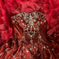 Burgundy Ball Gown Sweetheart Neck Beaded Pleated Satin Prom Dress 18th Birthday Dress SH4926