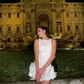 Cute A Line Round Neck White Satin Short Homecoming Dress Cocktail Dress SH3238
