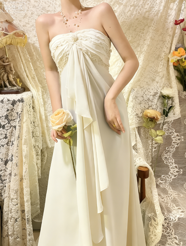 Gentle Blue A Line One Shoulder Ruffle Chiffon Long Prom Dresses SH4631
