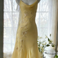 Elegant Mermaid Spaghetti Strap Beaded White Chiffon Prom Dress Graduation Prom Dress SH2560