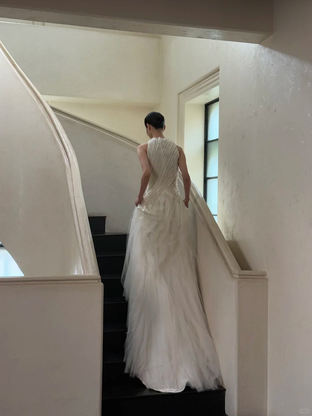 Unique A Line Ivory Layered Chiffon Tulle Long Prom Dress Wedding Dress SH4581