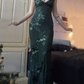 Green Mermaid Backless Prom Dress Evening Gown SH1222