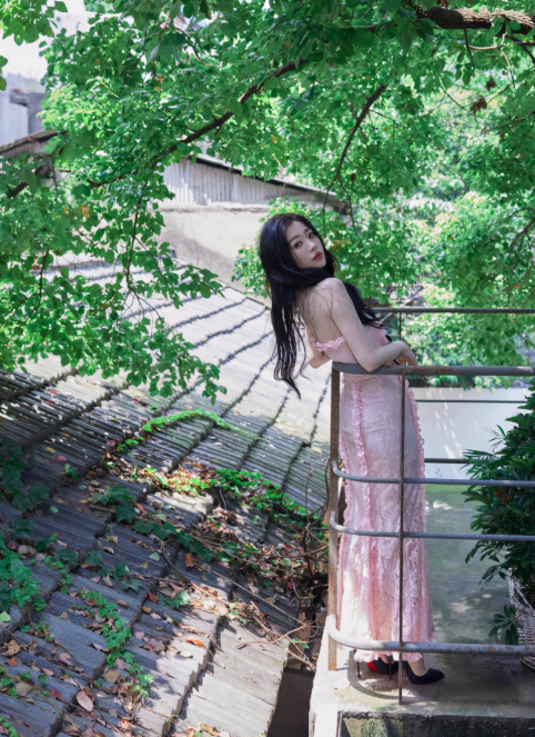 Pink Mermaid Strapless Bow Lace Long Party Dress Wedding Guest Dress SH3125