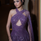 Stunning Purple A Line Halter Sequin Tulle Prom Dress Evening Dress SH6530