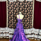 Vintage Purple Floral Beaded Pleated Satin Prom Dress Party Evening Dress SH5696