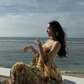 Vintage Mermaid Spaghetti Strap Beaded Ruffle Chiffon Long Prom Dress Evening Dress SH2059