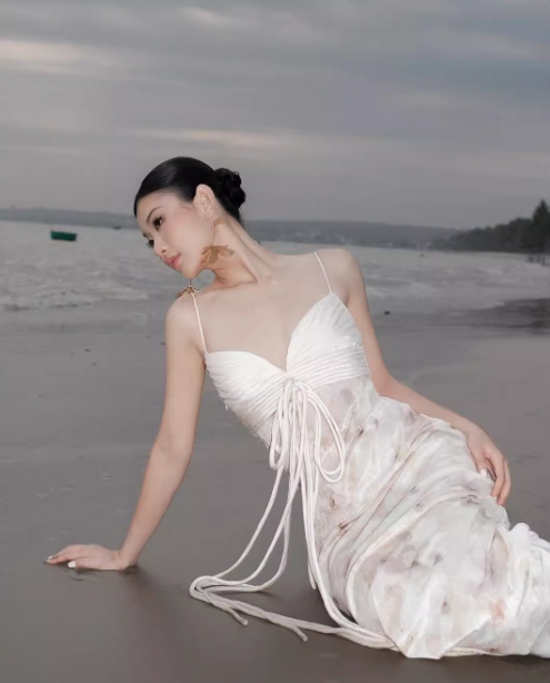 Elegant A Line Spaghetti Strap Print Floral Satin Long Party Dress Evening Dress SH3130