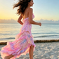 Unique Pink Ruffles Long Prom Dress Evening Dress SH978