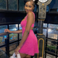 Sparkly Hot Pink Backless Mini Prom Dress Homecoming Dress SH1548