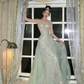Stunning Green A Line Sweetheart Neck Corset Sequin Tulle Prom Dress Evening Dress SH4207