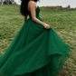 Green ball gown organza green puffy prom dress SA1573