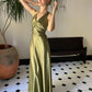 Simple A Line Halter Purple Satin Open Back Prom Dress Evening Dress SH2533