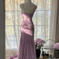 Lilac Mermaid Spaghetti Strap Beaded Chiffon Long Prom Dress Graduation Prom Dress SH2486