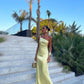Simple Sheath One Shoulder Yellow Satin Open Back Long Prom Dress Graduation Prom Dress SH2603