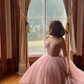 Simple Pink A Line Sweetheart Neck Corset Tulle Prom Dress Birthday Dress SH4868