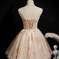 Strapless Champagne Beaded Tulle Short Prom Dress Homecoming Dress SH1698