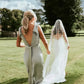 Sheath V Neck Sage Green Silk Satin Bridesmaid Dress with Bow SH6293