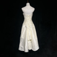 Vintage A Line Sweetheart Neck Beaded White Satin Short Homecoming Dress Cocktail Dress SH3148