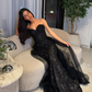 Sexy Red Mermaid Sweetheart Neck Sequin Tulle Long Prom Dress Party Evening Dress SH5707
