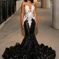 Charming Sequins Mermaid Evening Dress Long Prom Dress SH976