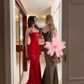 Sexy Mermaid Spaghetti Strap Flower Tulle Party Dress Evening Dress SH3353