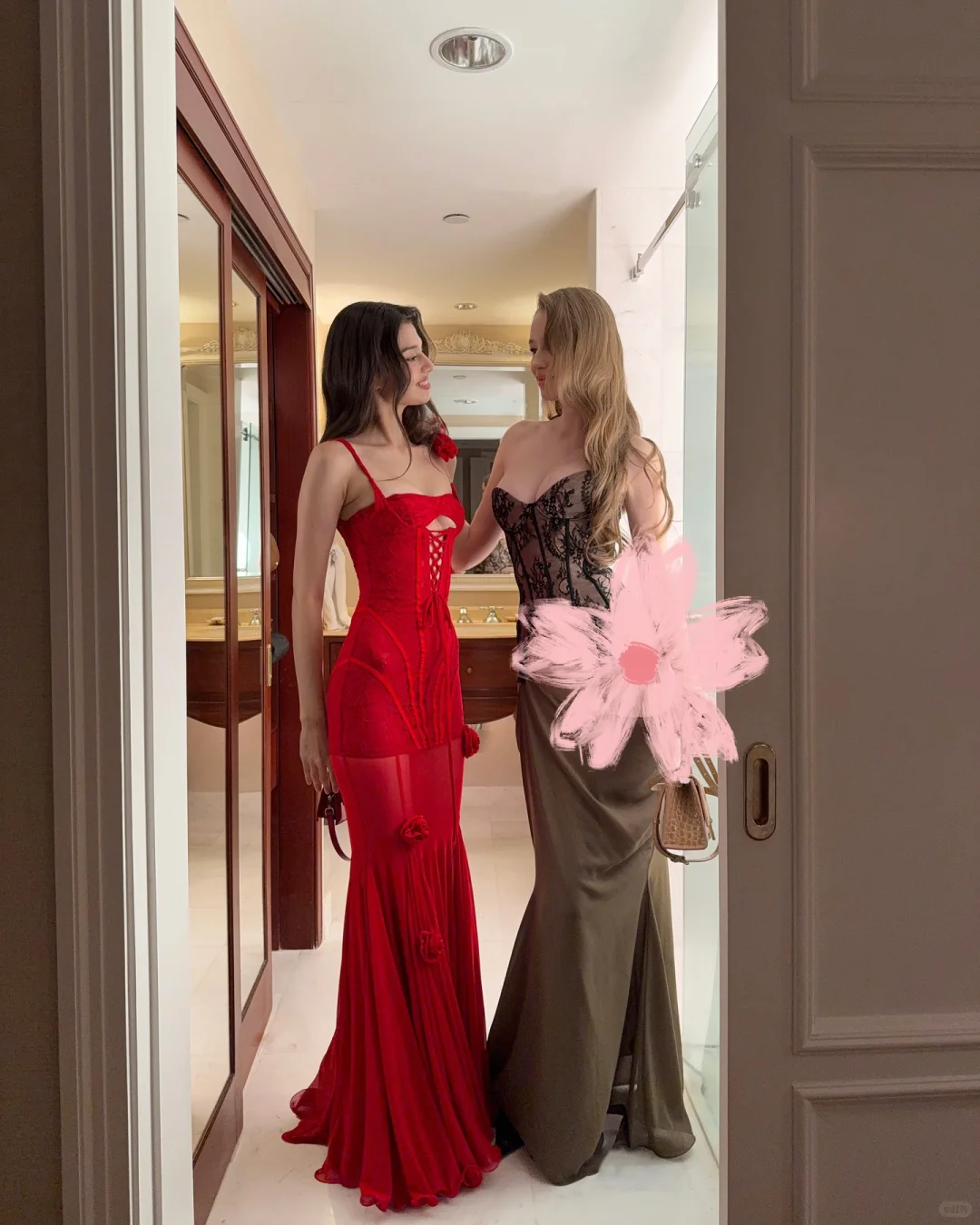 Sexy Mermaid Spaghetti Strap Flower Tulle Party Dress Evening Dress SH3353