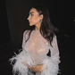 Sexy Sheath Long Sleeve Feather Sequin Short Party Dress Homecoming Dress SH1935
