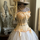 Lolita Ball Gown Strapless Lace Tulle Short Homecoming Dress with Bow SH2256
