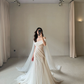 High-class Ball Gown Off the Shoulder Tulle Long Wedding Dress SH4753