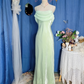 Vintage Purple Simple Mermaid Spaghetti Strap Chiffon Prom Dress Outfits SH4956