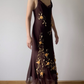 Vintage A Line Spaghetti Straps Beaded 3D Floral Chiffon Party Dress Outfits SH1927