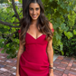 Sexy Burgundy Sheath V Neck Satin Short Prom Dress Homecoming Dress SH6003