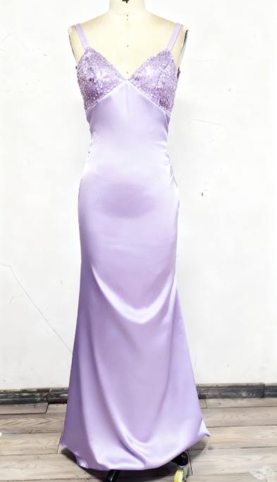 Blue Backless Mermaid Satin Long Evening Prom Dress SH1527