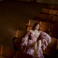 Sweety Pink A Line Long Sleeve Appliques Chiffon Slit Prom Dress Evening Dress SH6689