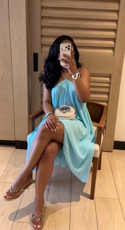 Blue A Line Halter Flowy Chiffon Short Homecoming Dress Outfits SH5742