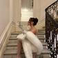 Dazzling White Sheath Sweetheart Neck Satin Sequin Short Prom Dress Homecoming Dress SH6386