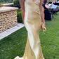 Sexy Backless Yellow Mermaid Prom Dress Evening Gown SH1255