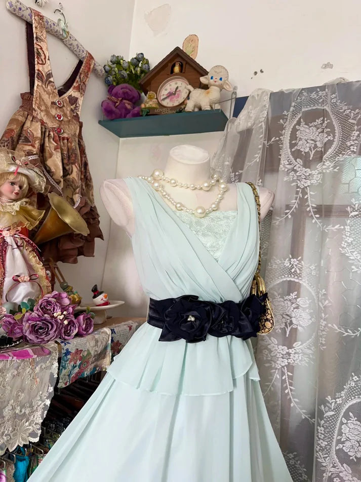 Vintage A Line Mint Green Chiffon Short Cocktail Homecoming Dresses Ideas Hoco Outfits SH6416