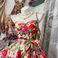 Vintage Ball Gown Sweetheart Floral Satin Short Cocktail Homecoming Dresses Ideas Hoco Outfits SH6415