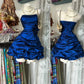Vintage A Line Strapless Royal Blue Mini Bodycon Short Cocktail Homecoming Dresses Ideas Hoco Outfits SH6419