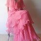 Pink Layered Chiffon A Line V Neck Simple Long Party Dress Evening Dress 18 Birthday Dress SH3624